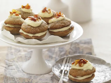 Mini brown sugar and hazelnut whoopie pies