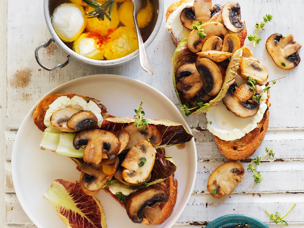 mushroom and labne sandwich