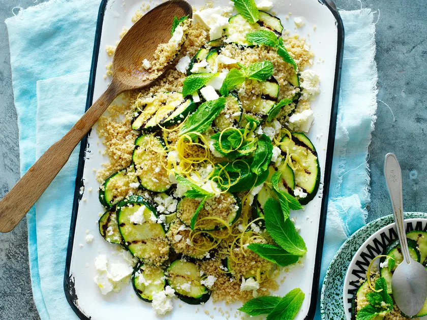 Zucchini and mint couscous salad