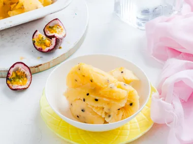 Lemon and passionfruit sorbet