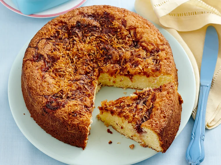 Gluten-free coconut jam cake