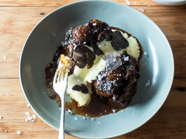 Oxtail with truffle polenta