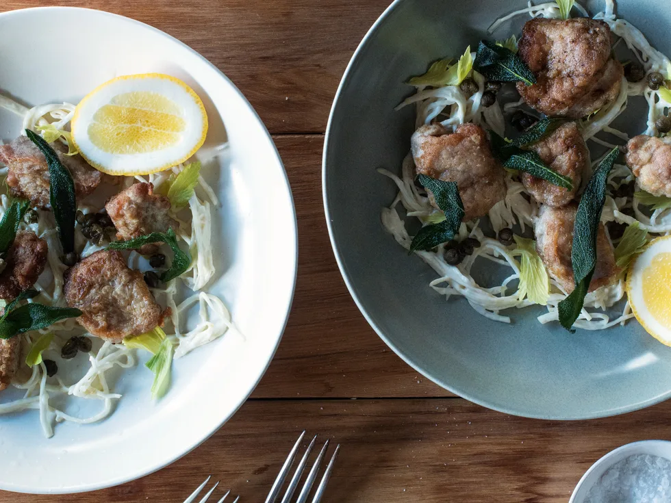Pan-fried veal sweetbreads