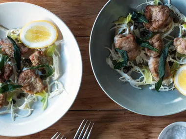 Pan-fried veal sweetbreads