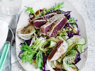 Tuna carpaccio with Asian salad
