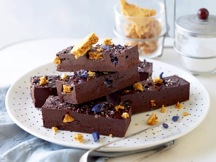 Violet honeycomb truffle slice