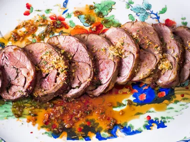 Lamb leg roast with citrus herb crust