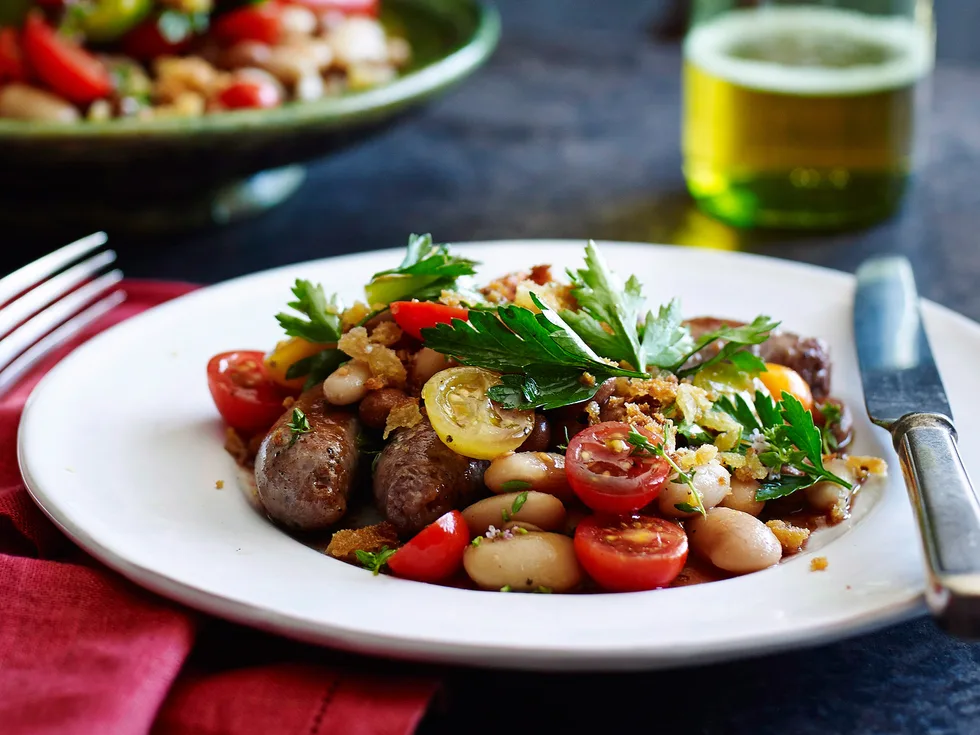 Italian sausages and beans