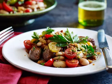 Italian sausages and beans