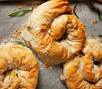 Chicken & Cheese Filo Scrolls