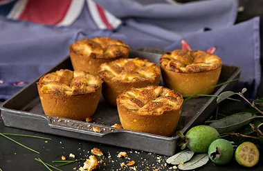 Feijoa pies with sugar lattice crust