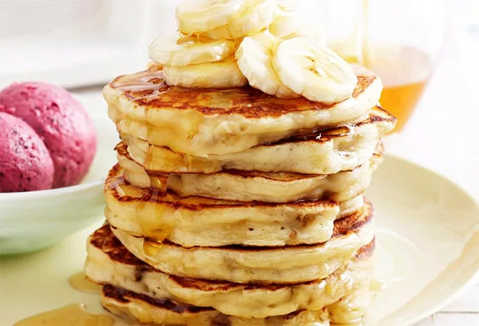 Banana and ricotta pancakes