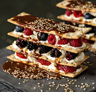 Berry flatbread mille-feuille
