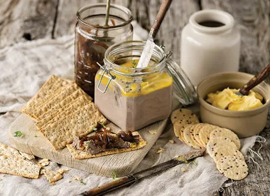 Chicken liver pâté and balsamic onions