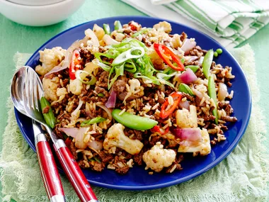 Lamb, rice and cauliflower salad