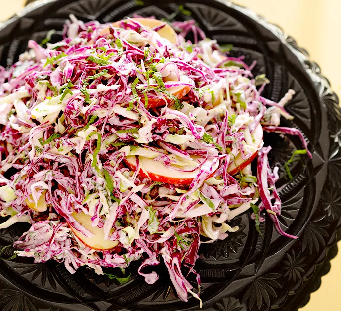 Crispy coleslaw with Dijon yoghurt mayo