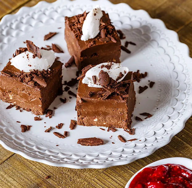 Raw chocolate and raspberry layer cake