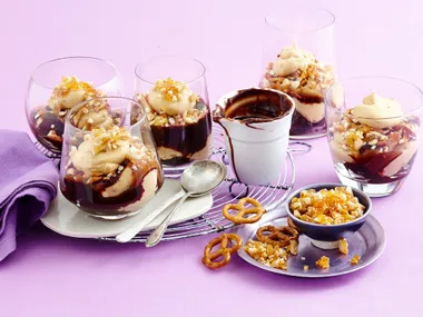 Salted peanut butter chocolate trifle