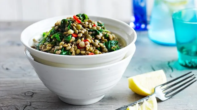 Indian lentils with spinach