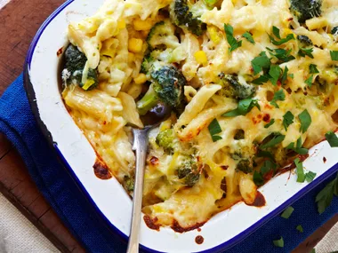 Creamy four-cheese penne