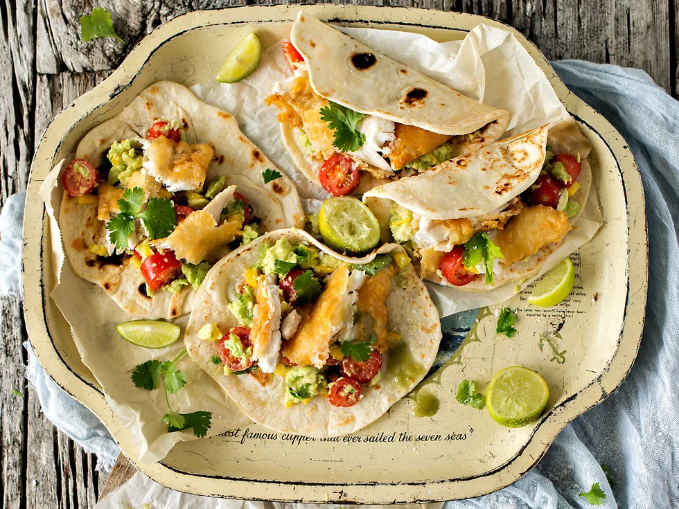 Battered fish tacos