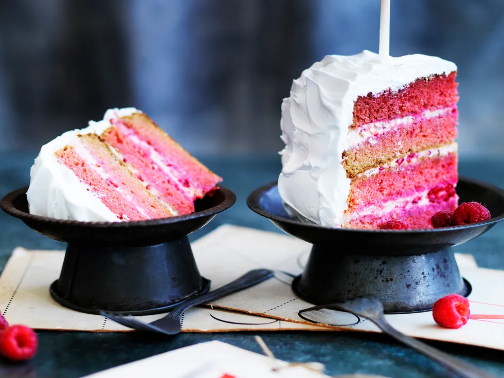 Raspberry and rosewater PINK VELVET MARSHMALLOW CAKE