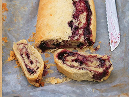 Plum jam and roly polys