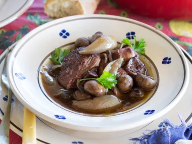 Coq au vin (chicken in wine)
