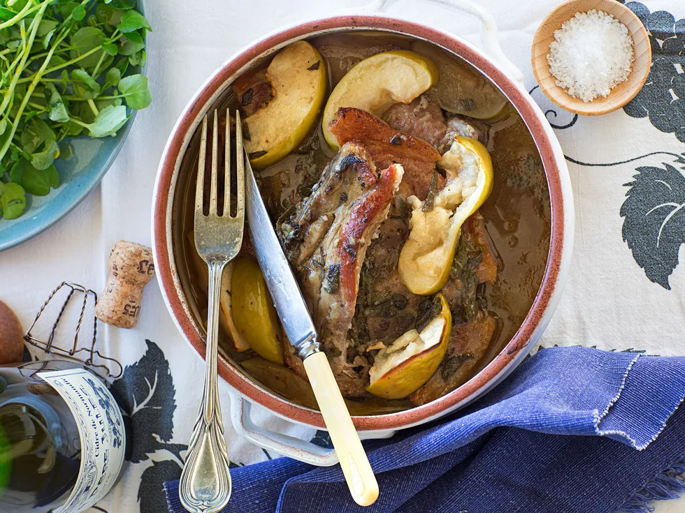 Cider-baked pork with sage