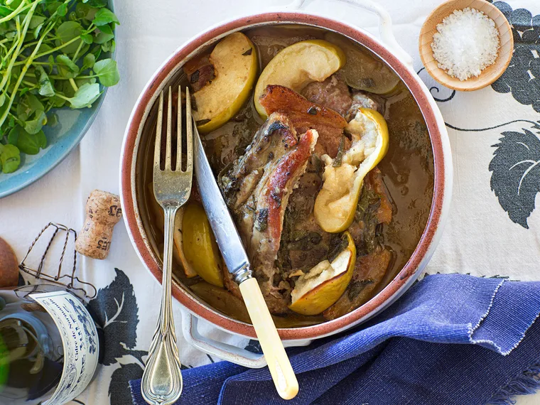 Cider-baked pork with sage