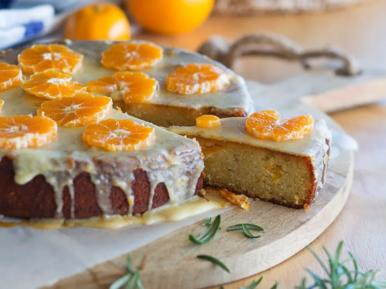 Mandarin and rosemary cake