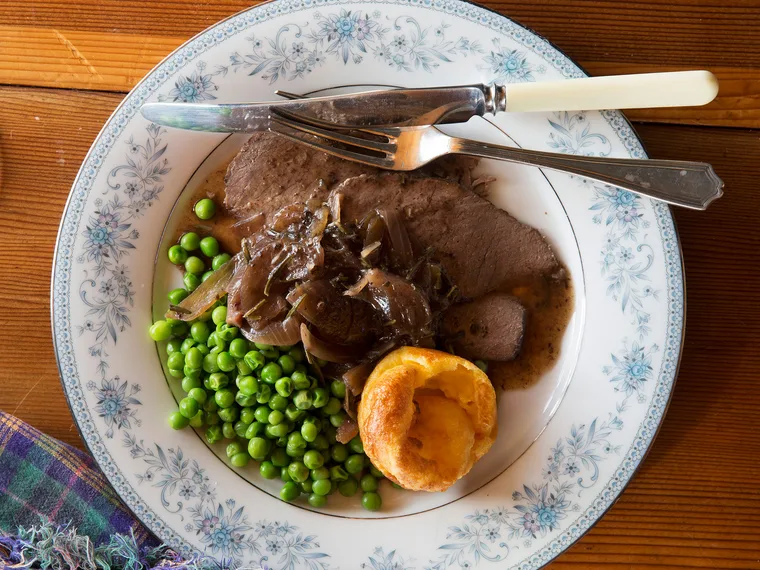 Pot-roast beef and Yorkshire puddings