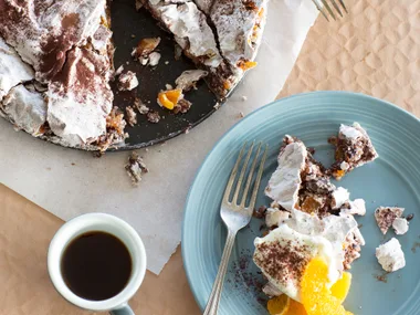 Moroccan-inspired meringue cake