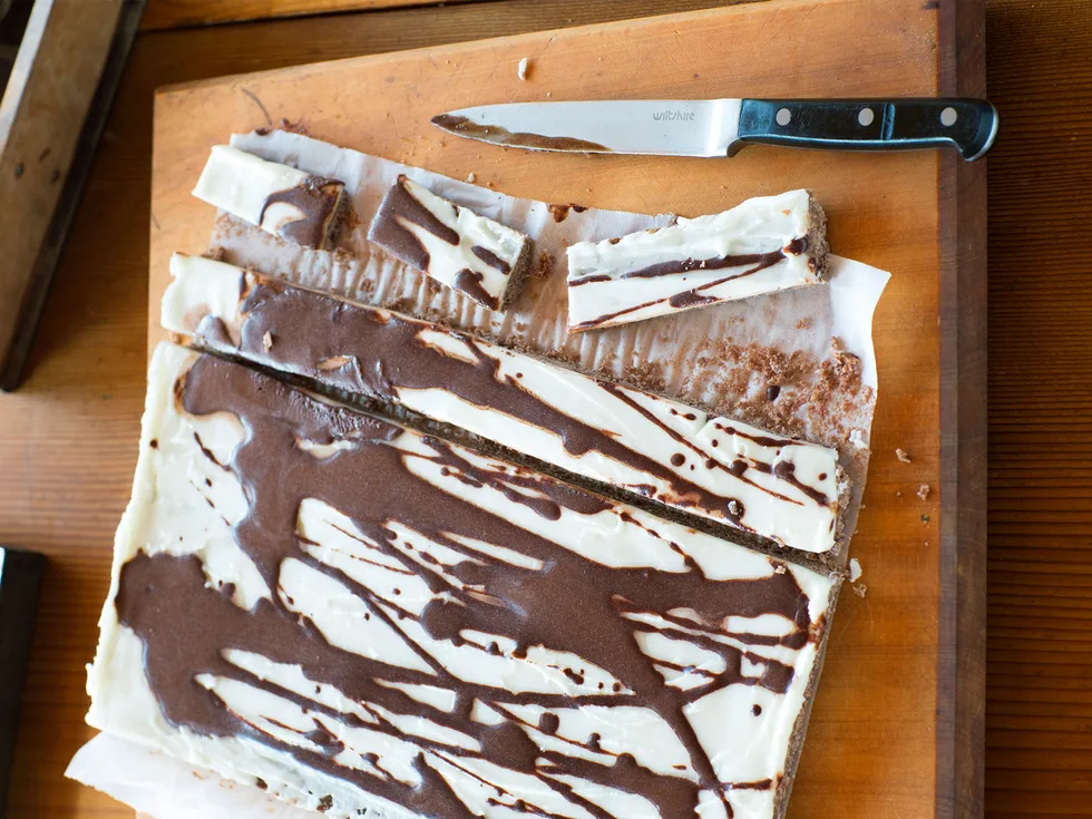 Chocolate coconut and peppermint slice