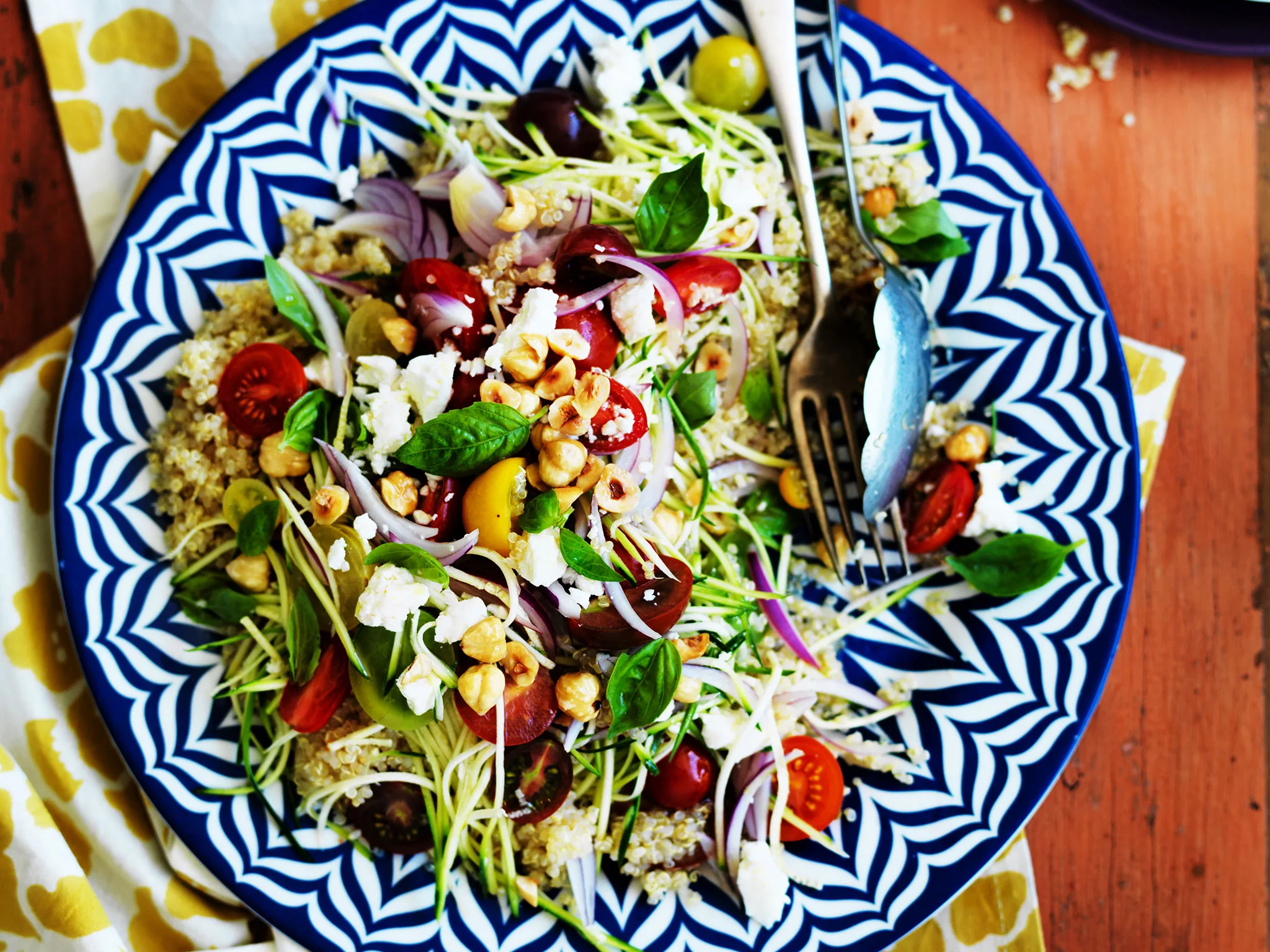 Quinoa, zucchini and fetta salad