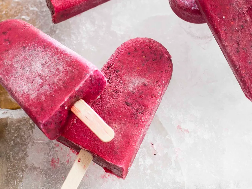 Mulberry yoghurt ice blocks