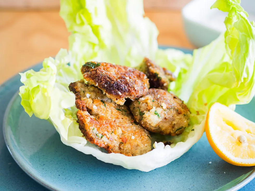 Crumbed chicken livers