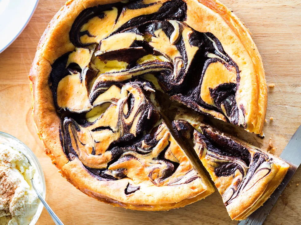 Espresso and chocolate baked cheesecake