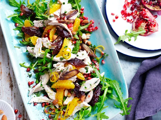 Rocket, chicken and date salad