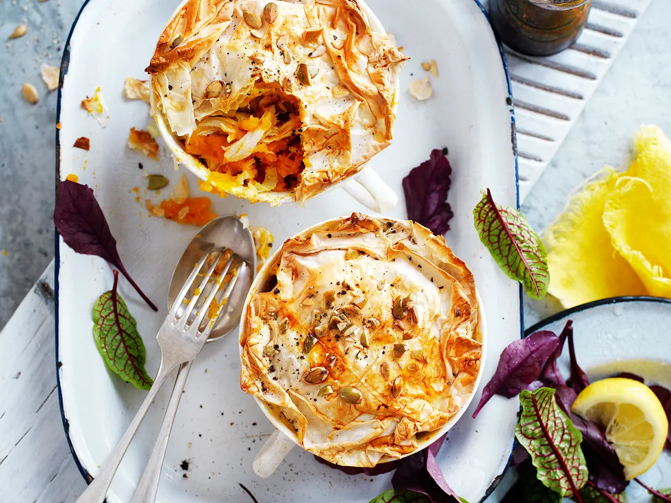 Chicken and pumpkin pot pies