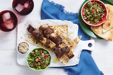 Honey mustard lamb skewers