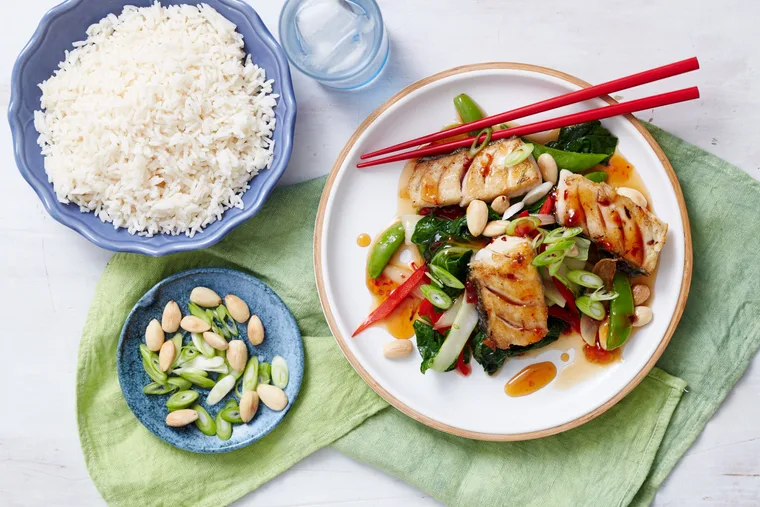 Fish and chilli jam stir-fry