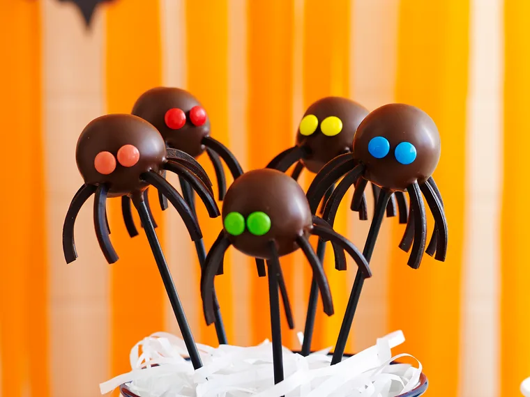 Halloween black spider cake pops