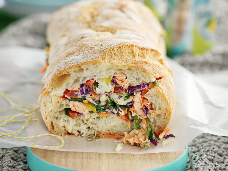 Salmon salad roll