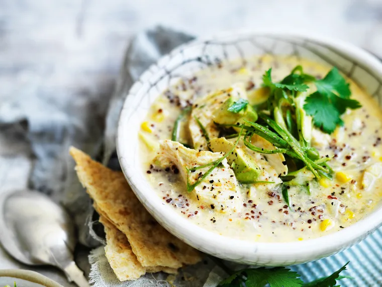 Roast corn and quinoa chowder