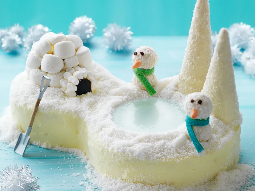 Ice skating rink cake