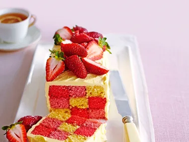 Strawberry chequerboard loaf