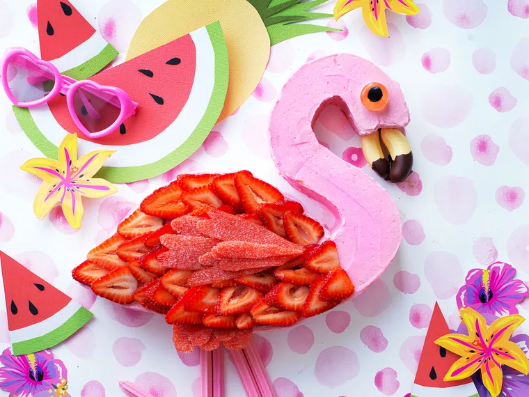 Pink flamingo cake