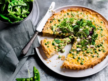 French pea and spring onion tart