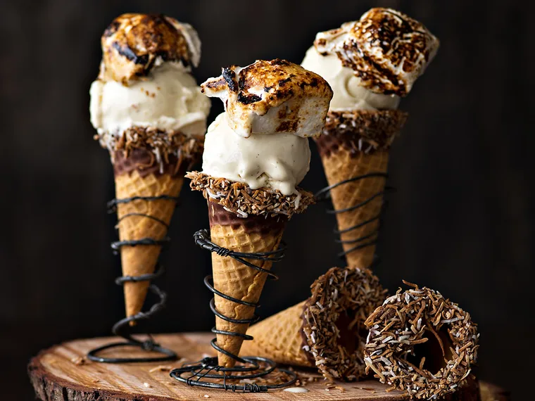 Burnt marshmallow coconut cones
